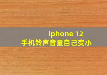 iphone 12手机铃声音量自己变小